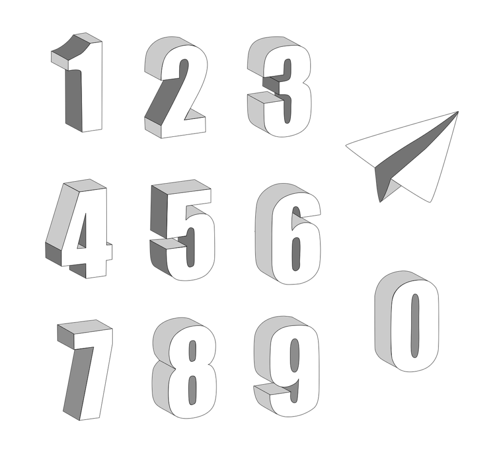 numbers, 3d, paper airplane-2084476.jpg